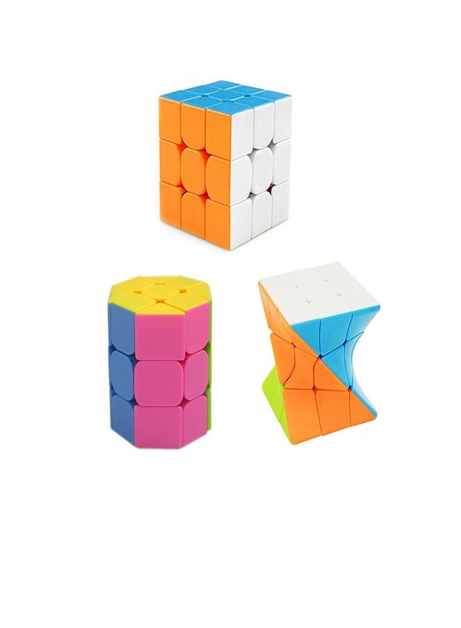 QWICK CLICK High Speed Cube Stickerless 3D Puzzle Cube Bundle 3x3 x Octa x Twister (Pack of 3)